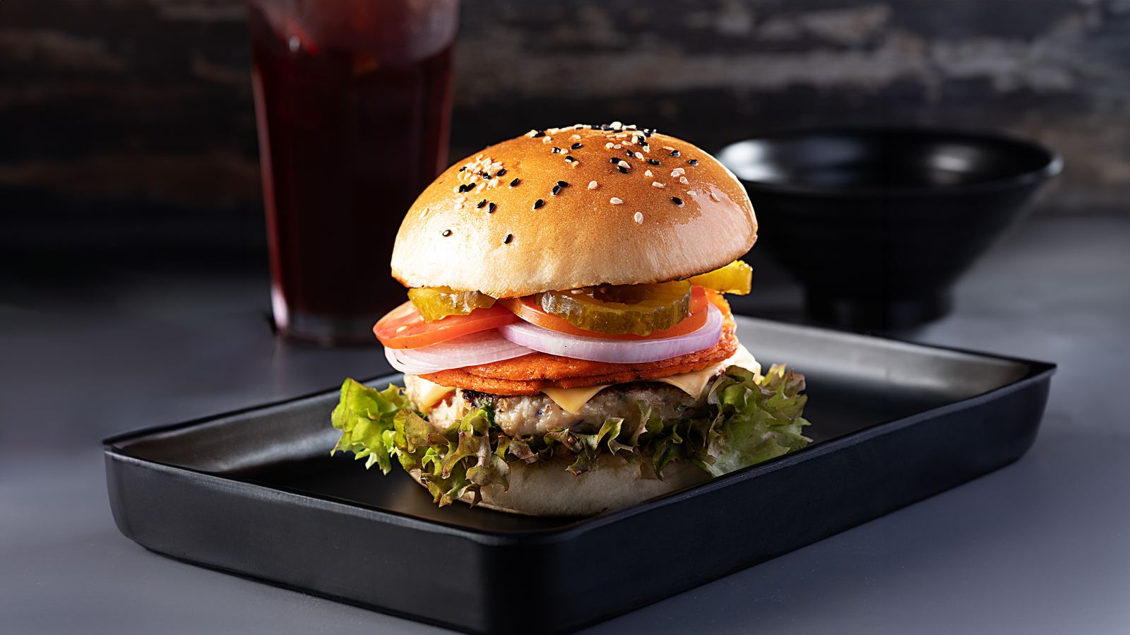 Salami Smash Chicken Burger